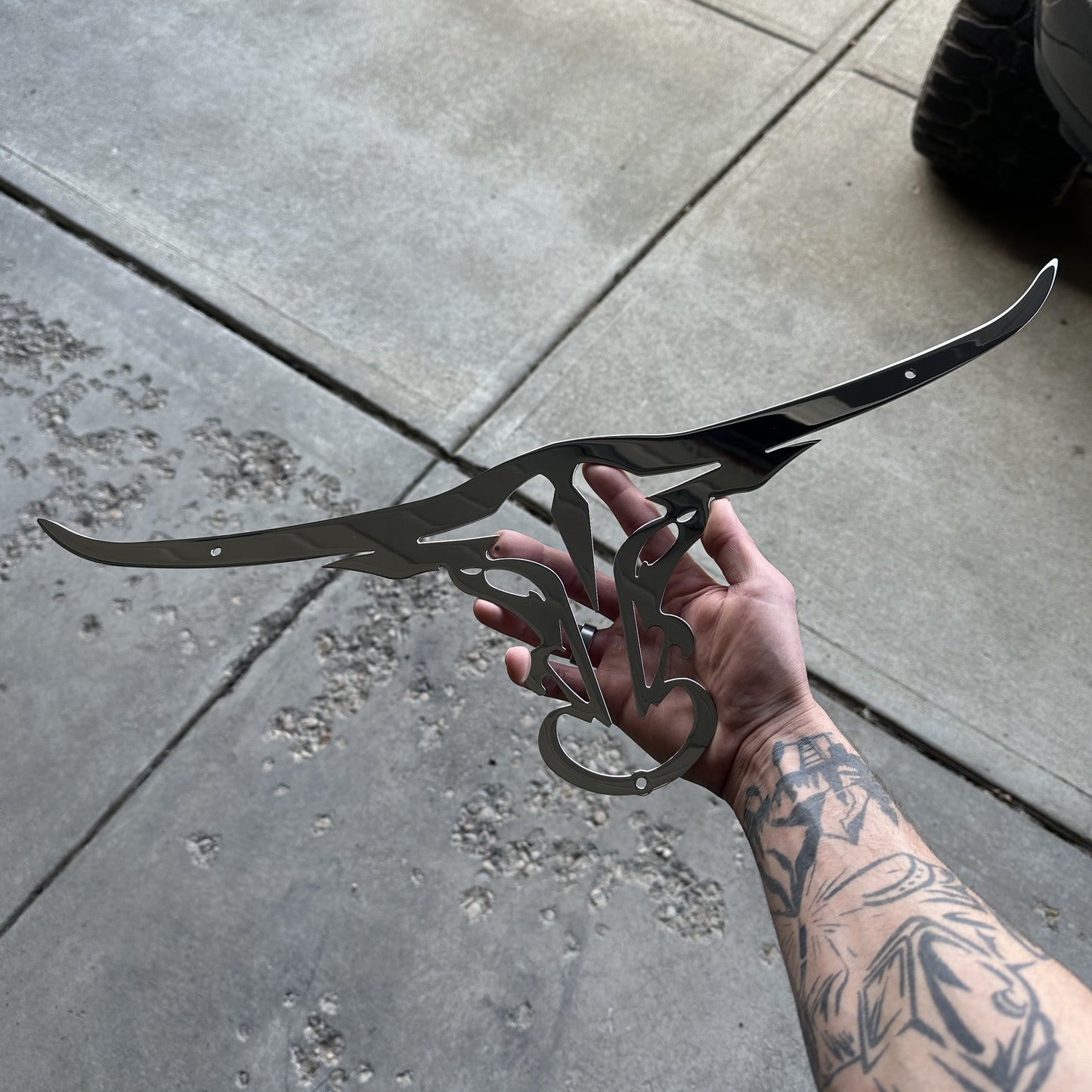 Stainless Steel Longhorn Grille Emblem