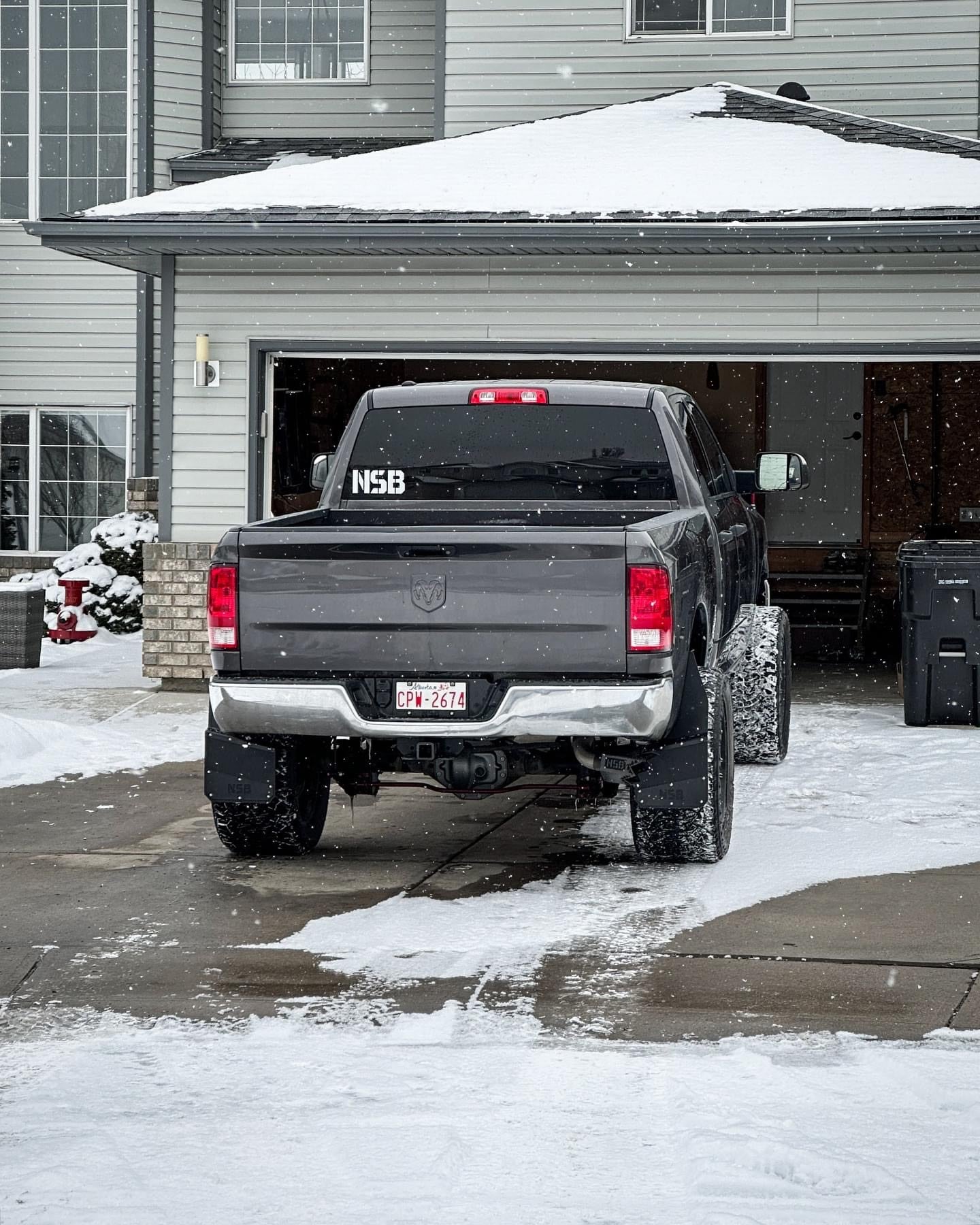 12" Kick Back Mud Flaps on the truck