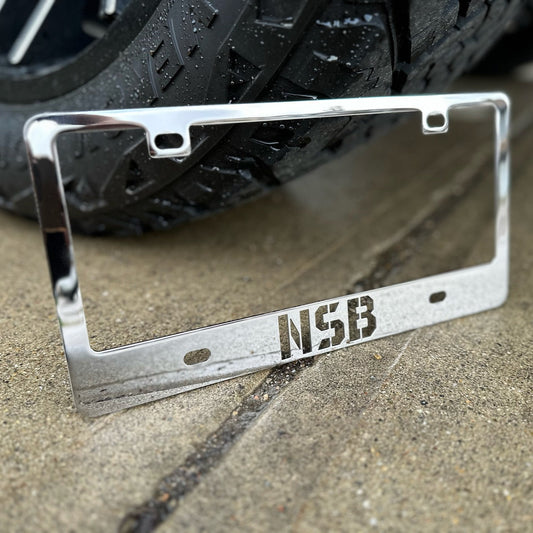 NSB polished Stainless License Plate Frame