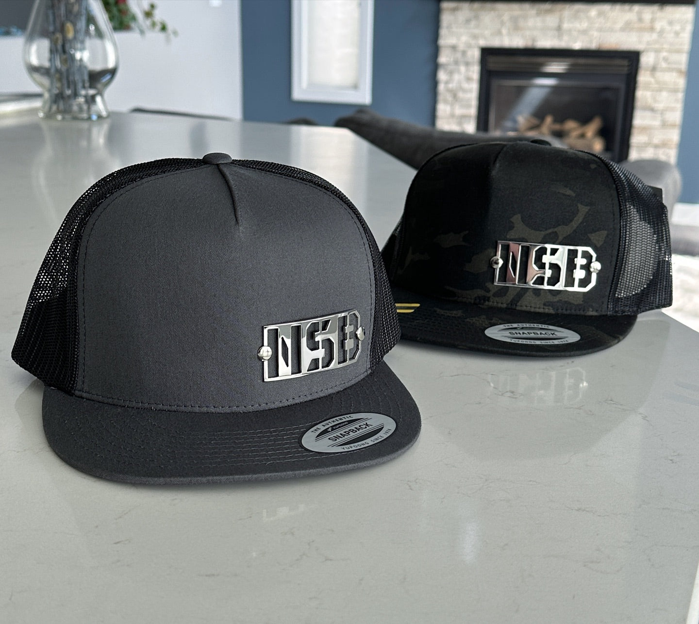 POLISHED steel NSB camo Snapback Hat