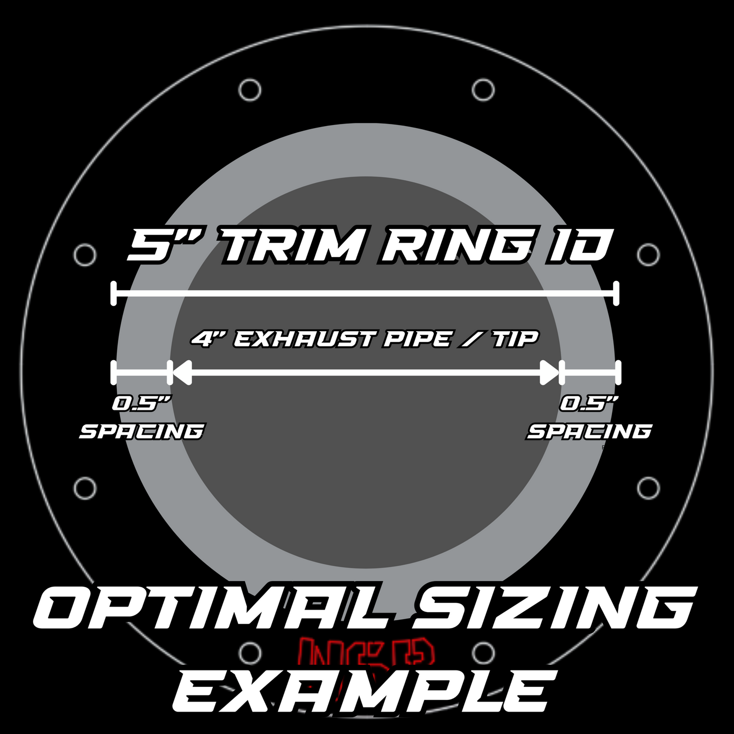 Stainless Steel Exhaust Trim Rings (3", 4", 5", 6" ID)