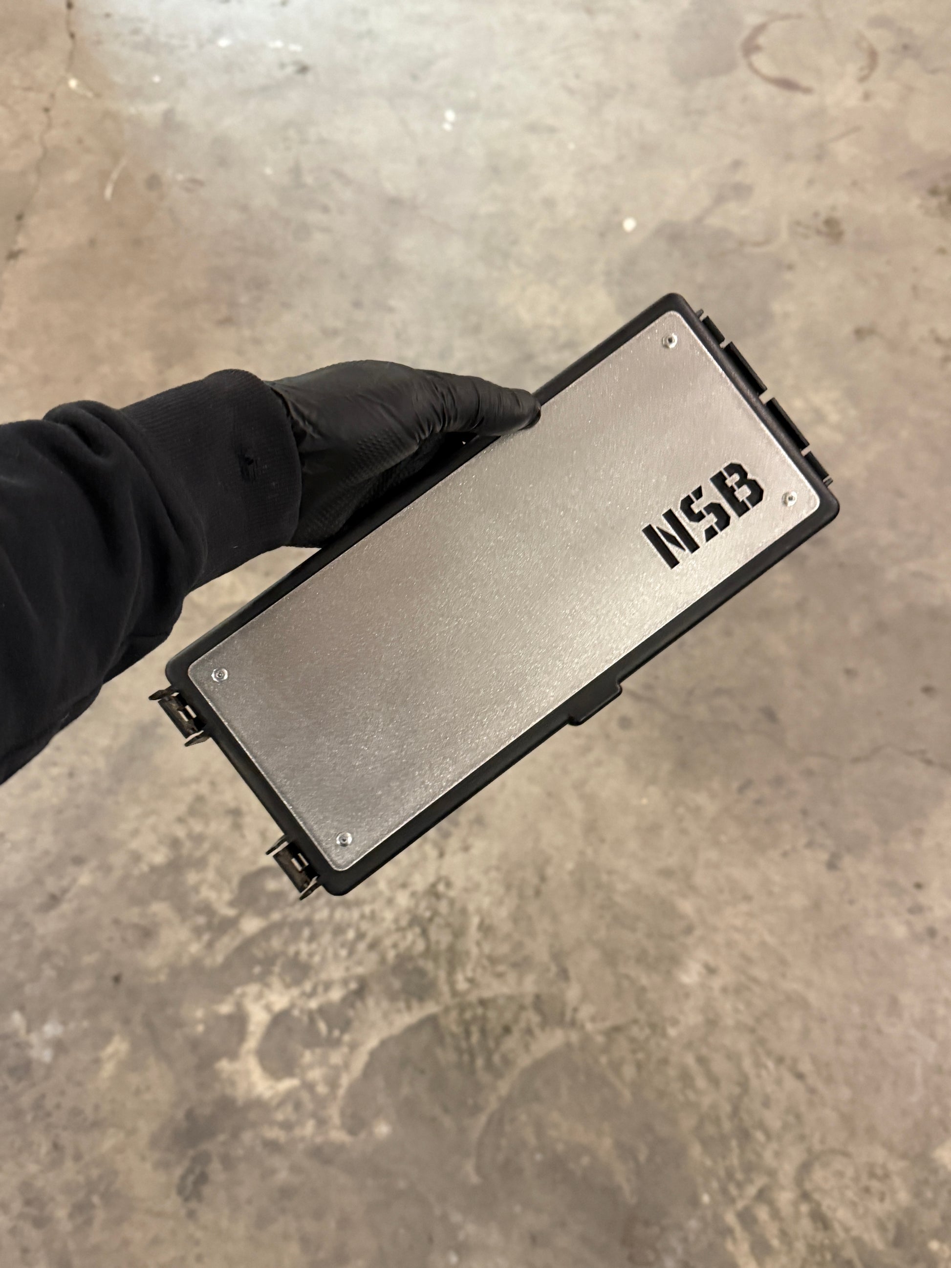 3rd gen Dodge Cummins engine bay dress up fuse box cover overlay raw stainless steel 