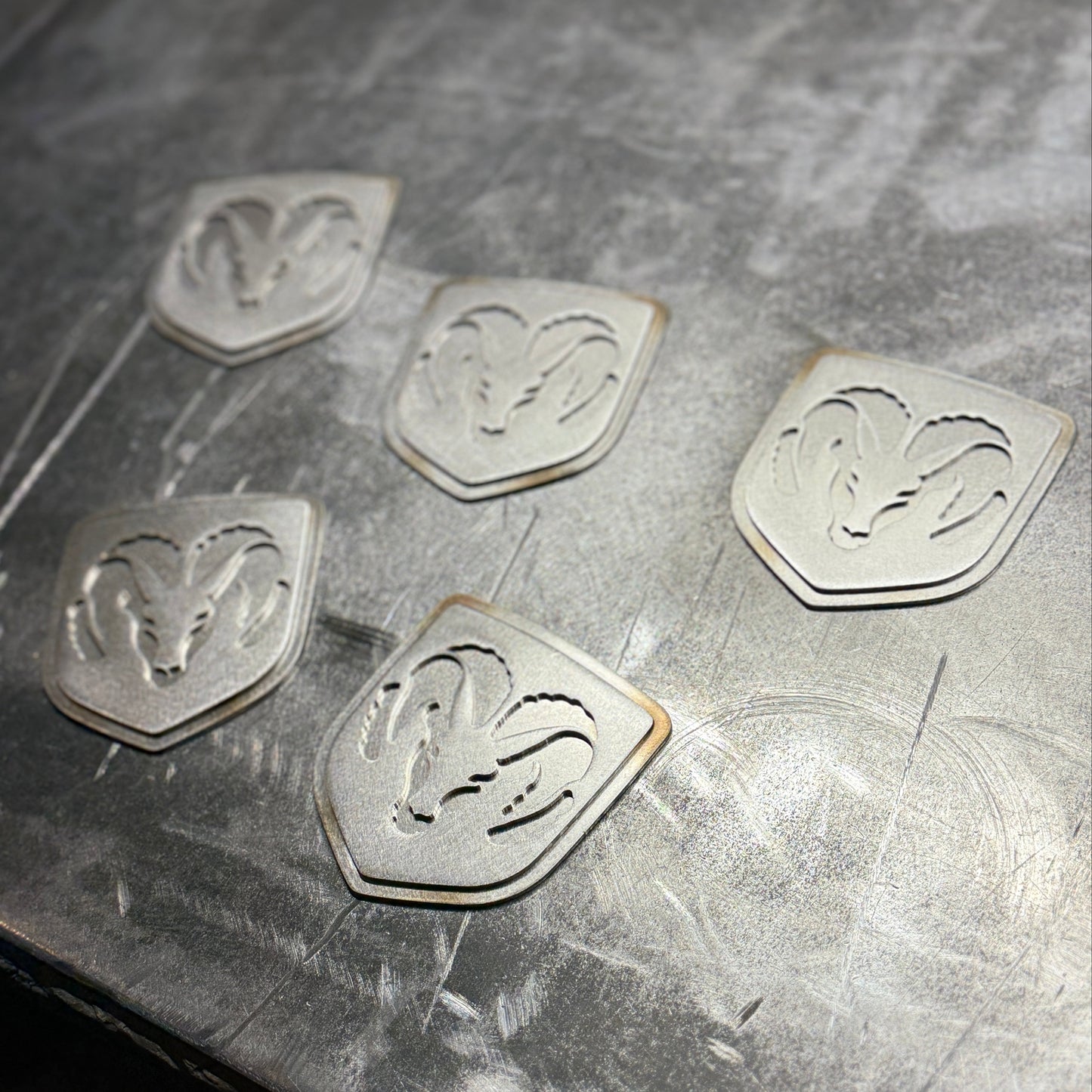 3rd gen Dodge stainless Grille Emblem Close-up CNC laser cut stainless steel truck grille badge