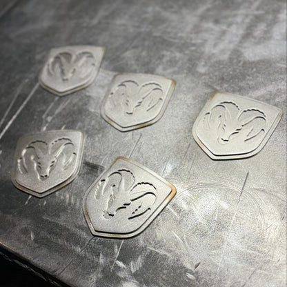 3rd gen Dodge stainless Grille Emblem Close-up CNC laser cut stainless steel truck grille badge