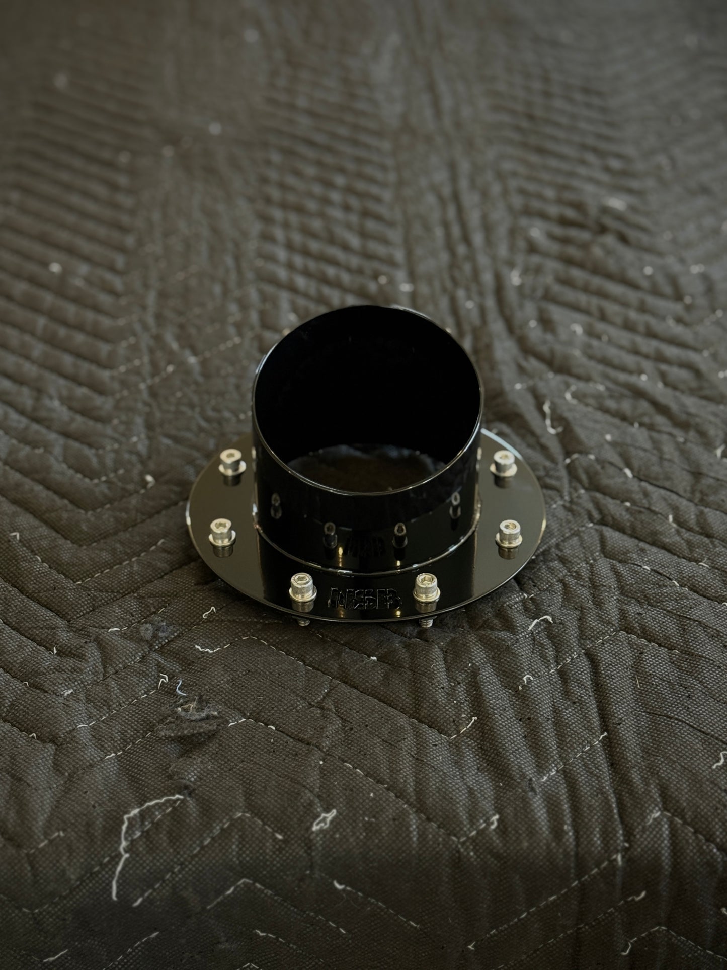 4" MICRO Hood Stack powder coated gloss black with hardware  