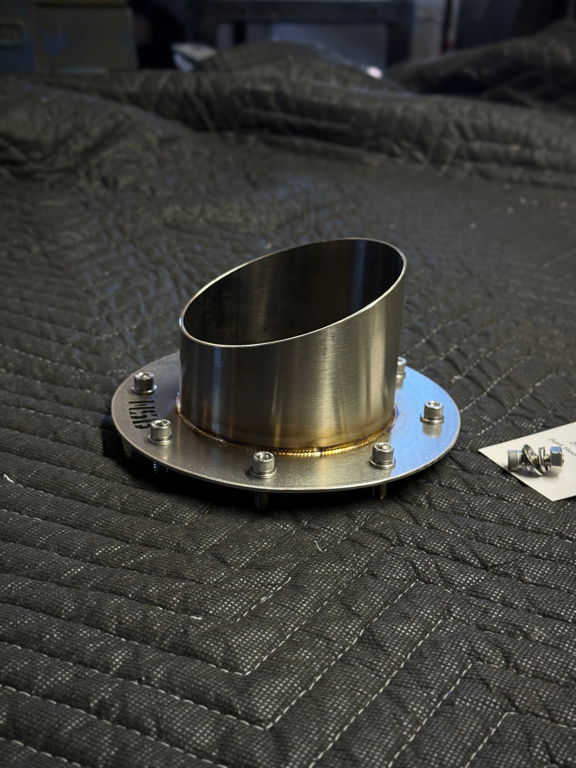 4 inch MICRO  Hood Stack with hardware stainless steel side view