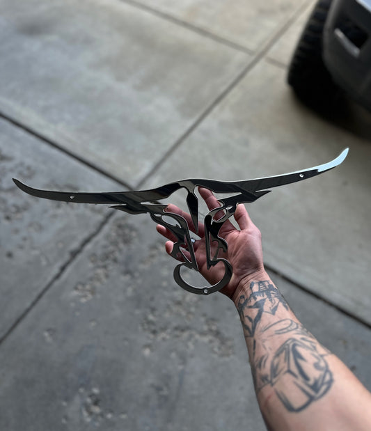 Stainless Steel Longhorn Grille Emblem