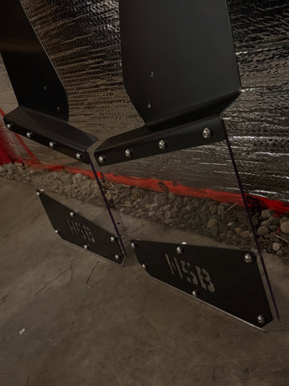 Clear Lexan Kick Back Mud Flaps (12" Wide Universal Fitment)