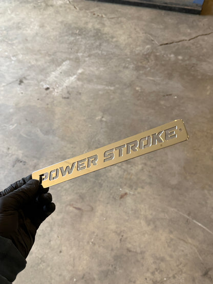 6.0 Power Stroke Fan Shroud Emblem Custom engine bay polished stainless steel by NSB