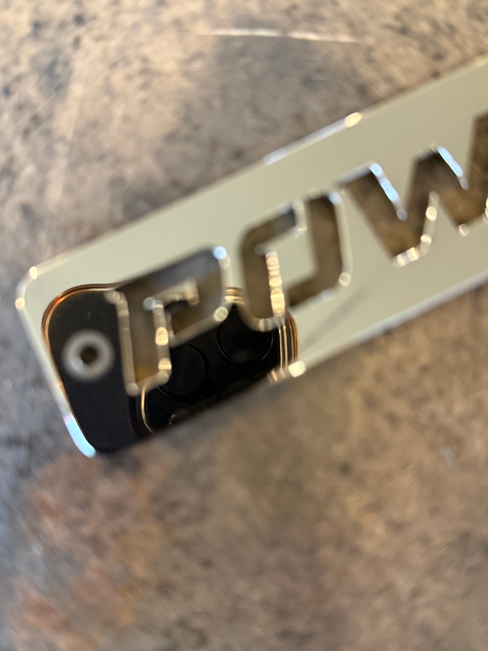 6.0 Power Stroke Fan Shroud Emblem Custom polished stainless steel detail view