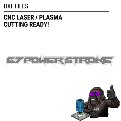 6.7 POWERSTROKE Emblem DXF File