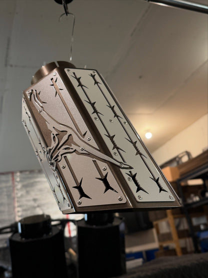 7" Barbed Wire Longhorn Overlay Exhaust Tip - for 4" or 5" exhaust