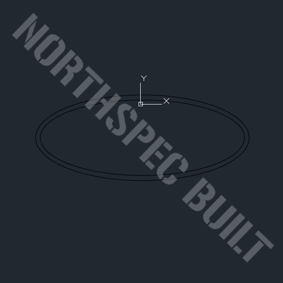 9" Oval Emblem (2005 - 07 Ford Superduty Grille and Other Models) DXF File