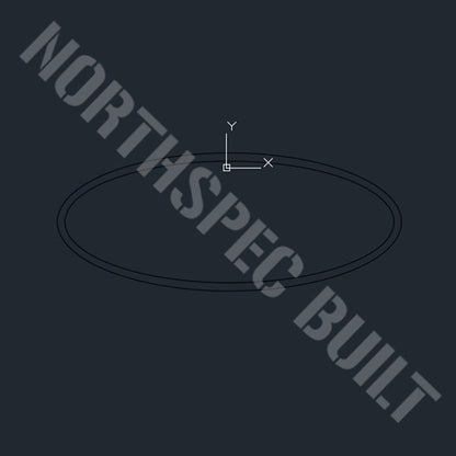9" Oval Emblem (2005 - 07 Ford Superduty Grille and Other Models) DXF File