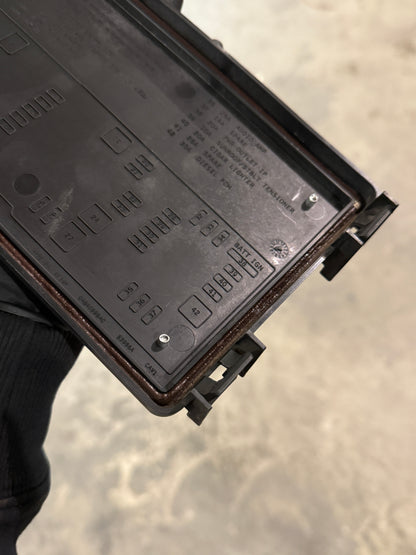 Dodge Cummins 3rd gen fuse box cover overlay back side close up 