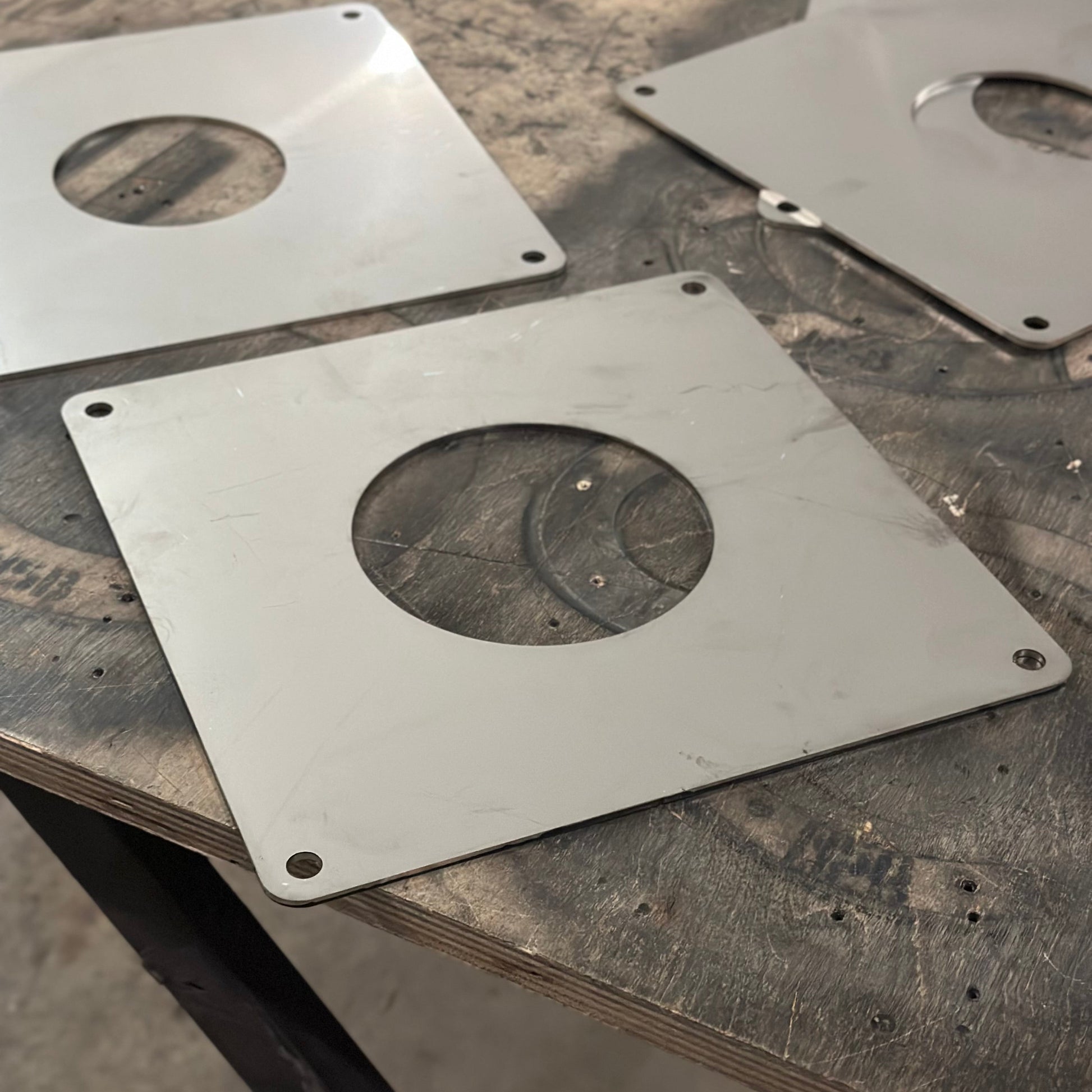Exhaust stack mounting plate DIY