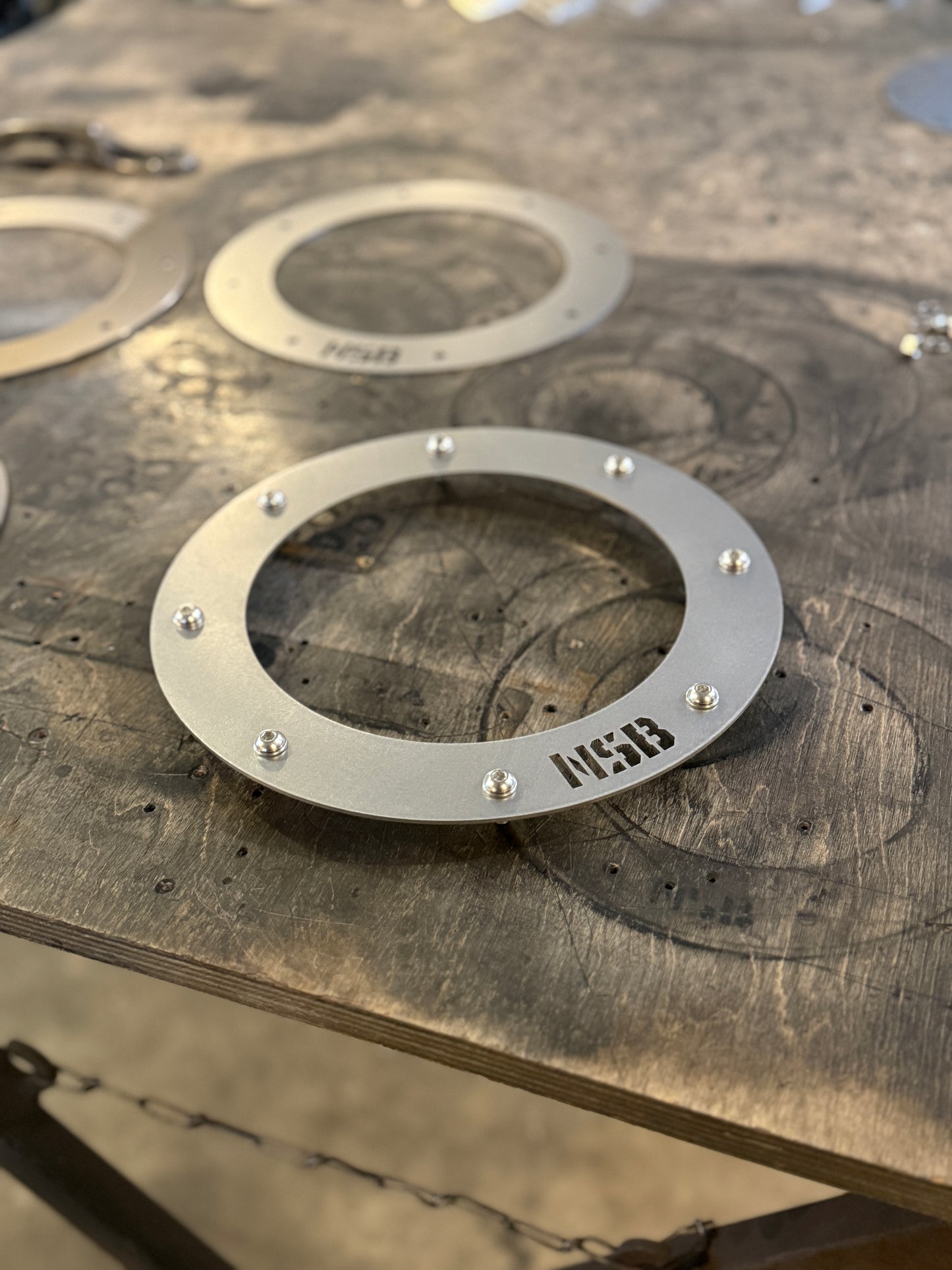 Exhaust flange 7 inch with button head bolts installed 