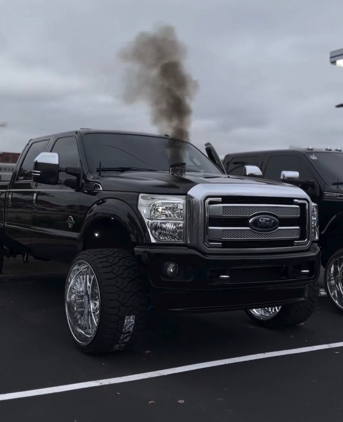 Stainless Steel Hood Stack Ford Truck rolling coal 