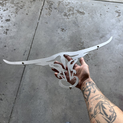 Stainless Steel Longhorn Grille Emblem