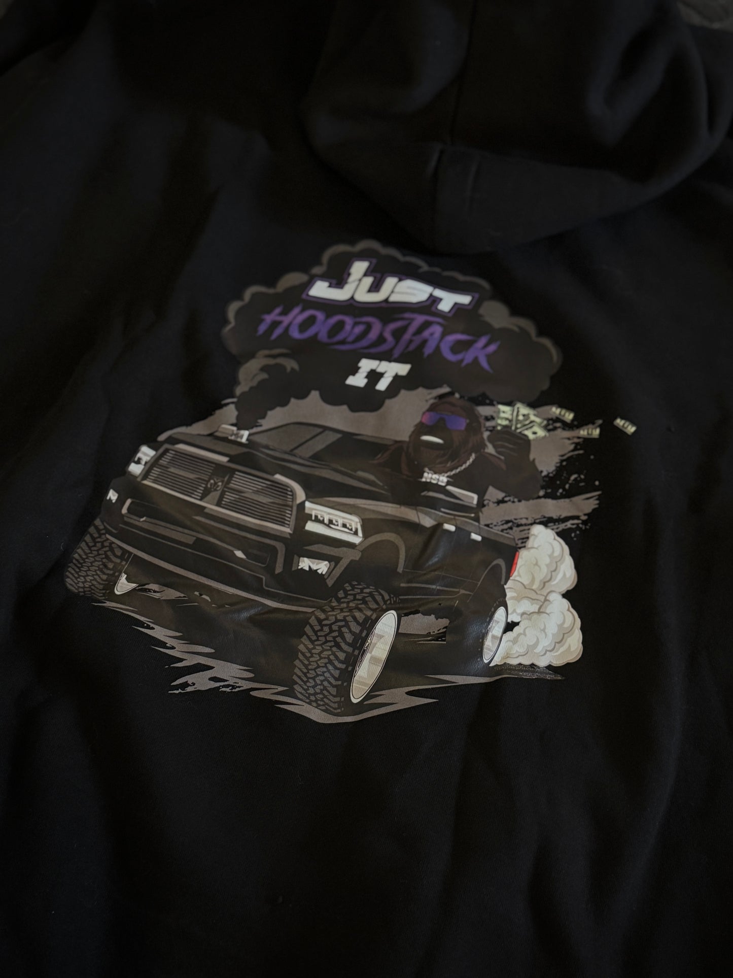 Just hood stack it hoodie graphics detail view 