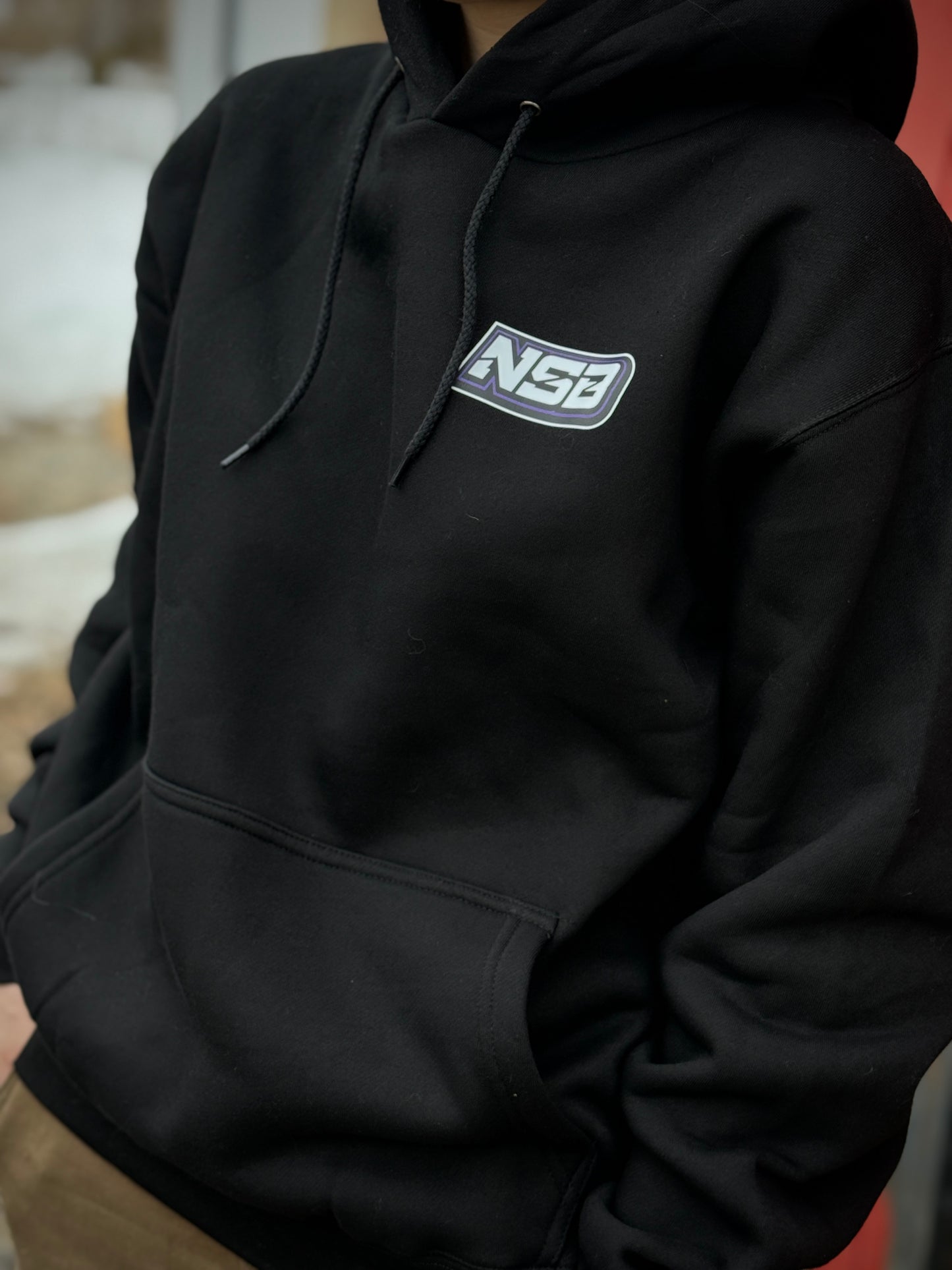 Just hood stack it Northspec Built hoodie on a person 