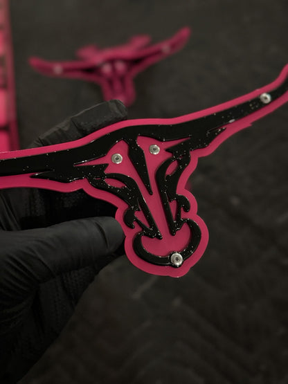 Longhorn strut Plates GMC 1500 Barbie truck style close up