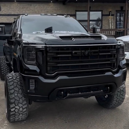 NSB hood stack tip installed on a GMC truck 
