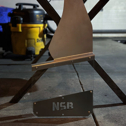 12 inch kick back mud flaps transparent lexan option raw stainless steel made by Northspec Built 
