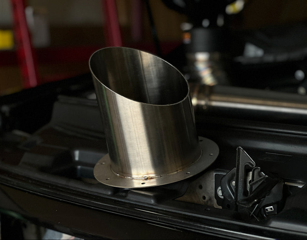 Northspec Built TALLBOY Hood Stack raw stainless steel no emblem option