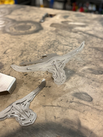 Raw stainless steel coil plates GMC silverado close up 