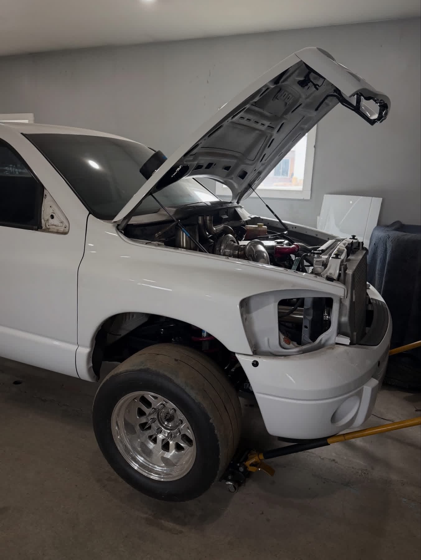 Shock Tower Delete Plates (1994 - 2012 Dodge 2500/3500) installed view on the truck  