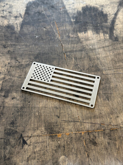 Northspec Built American Flag universal emblem raw stainless steel 