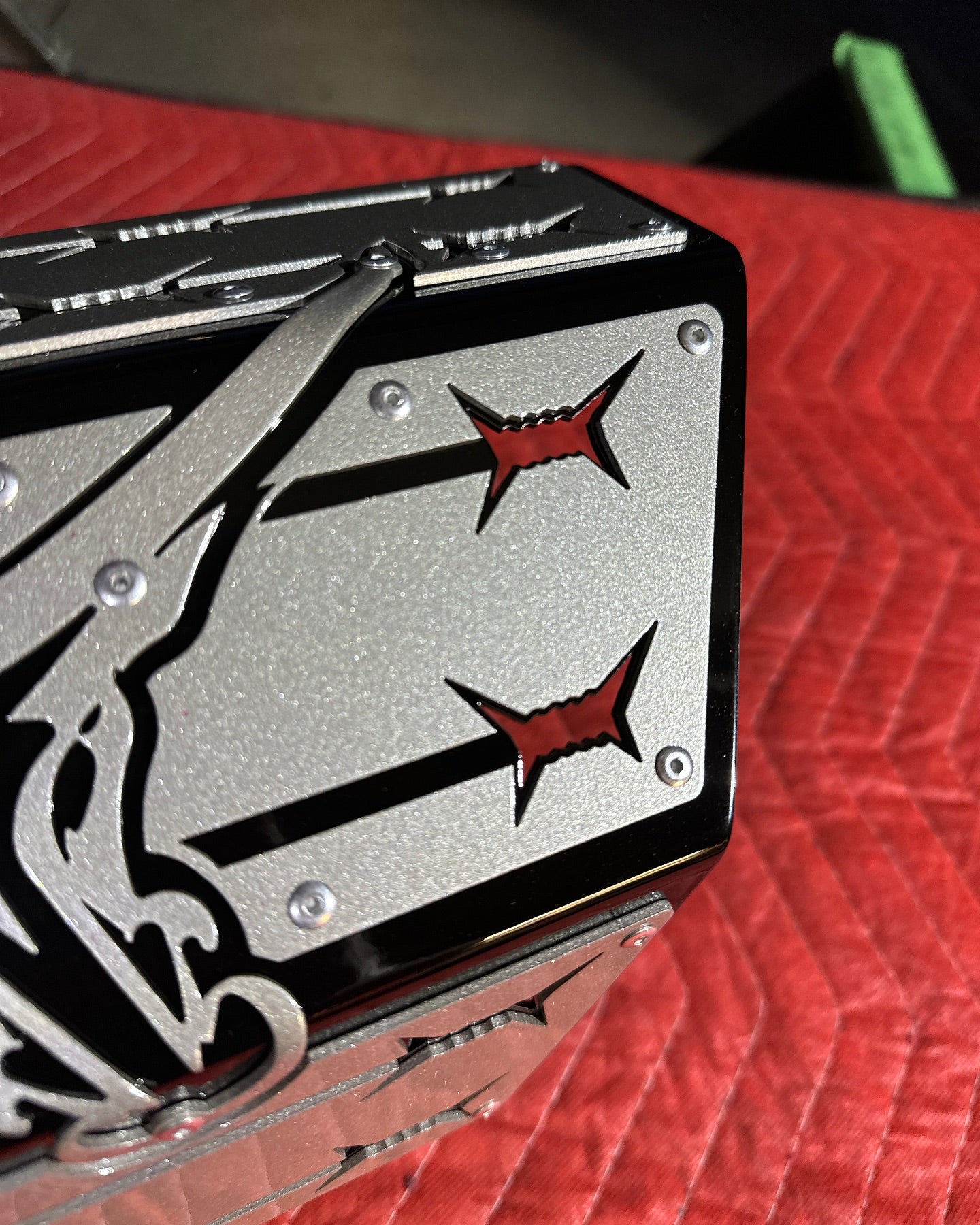 custom exhaust tip barbed wire longhorn design