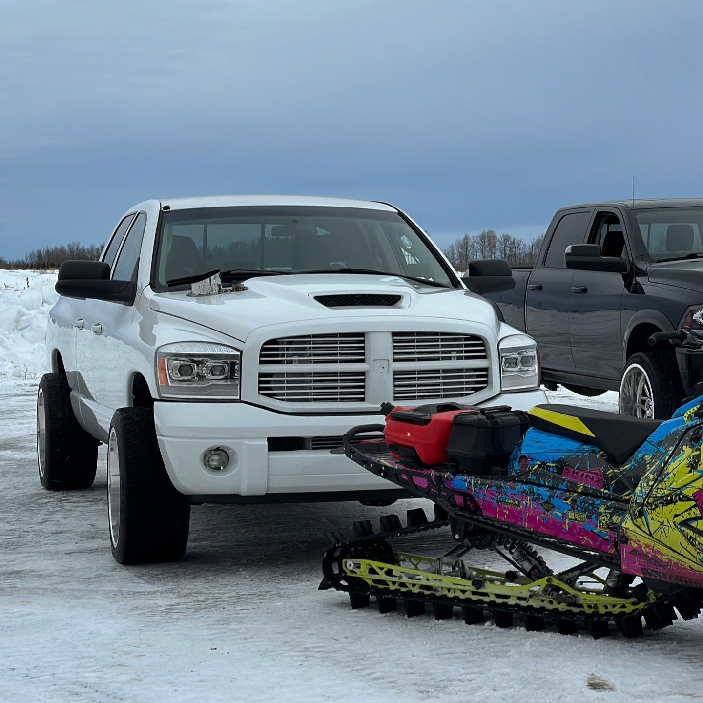diesel truck exhaust tip hood exit polished installed