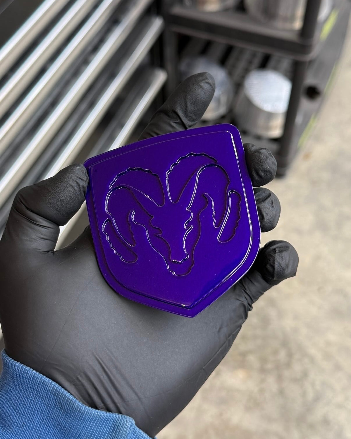 custom dodge ram 3rd gen powder coated stainless grille emblem / badge
