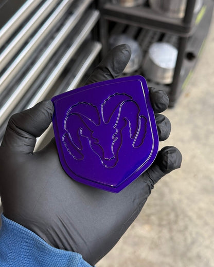 custom dodge ram 3rd gen powder coated stainless grille emblem / badge