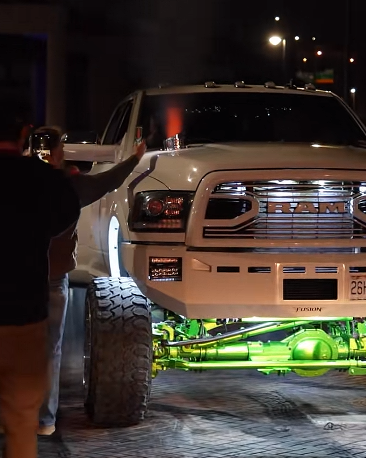 lifted hood stacked ram shooting flames with NSB tip 