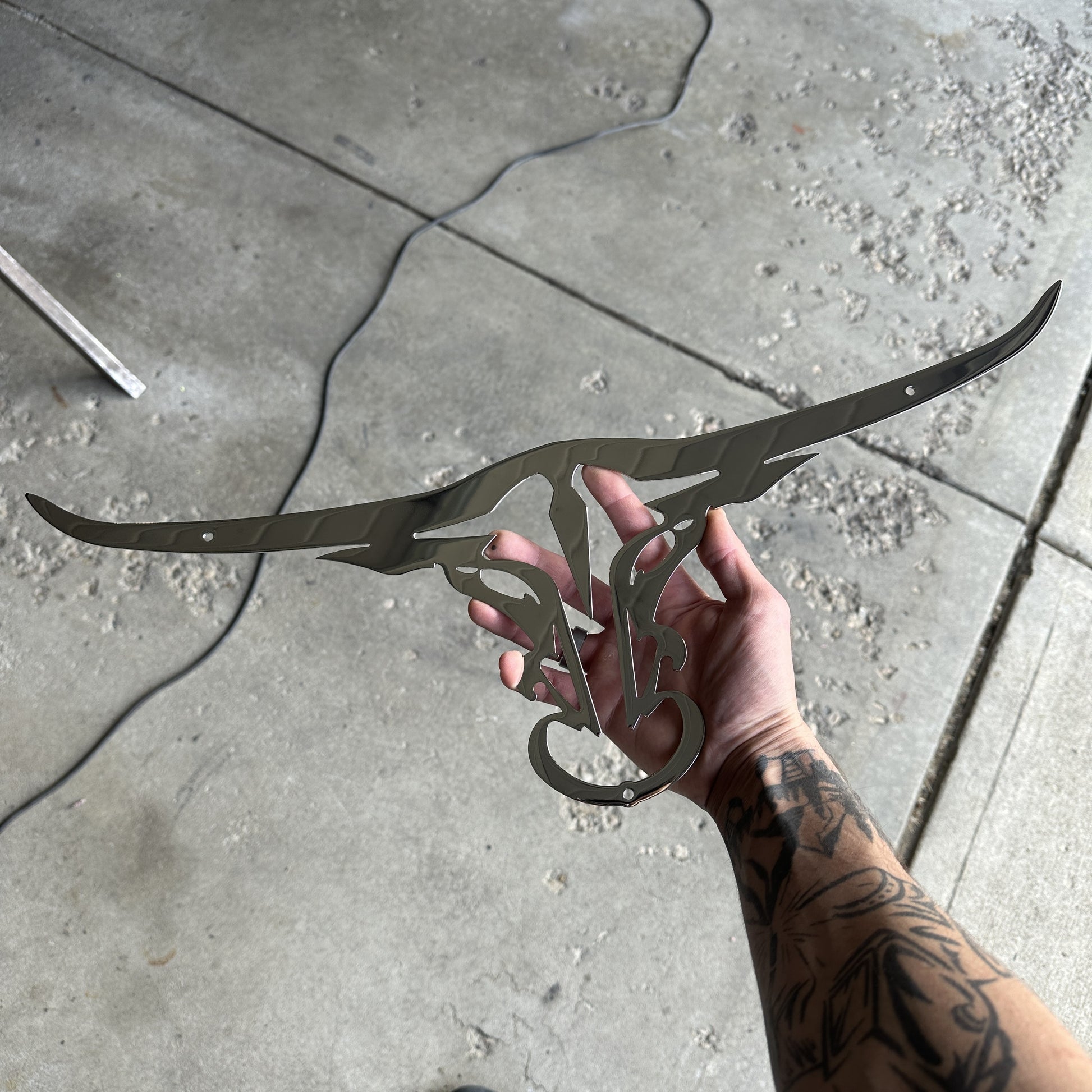 polished longhorn custom grille emblem 