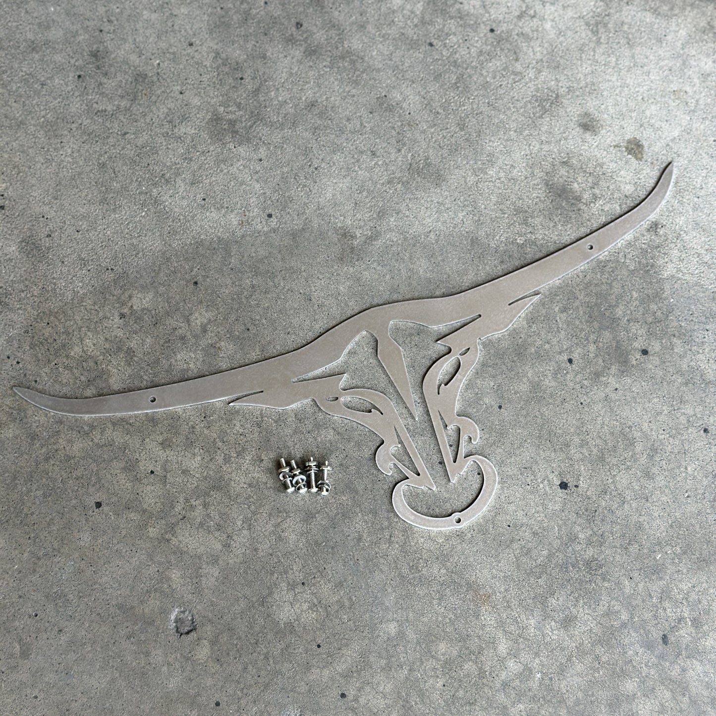 custom stainless steel longhorn grille emblem 