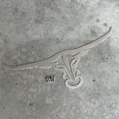 custom stainless steel longhorn grille emblem 