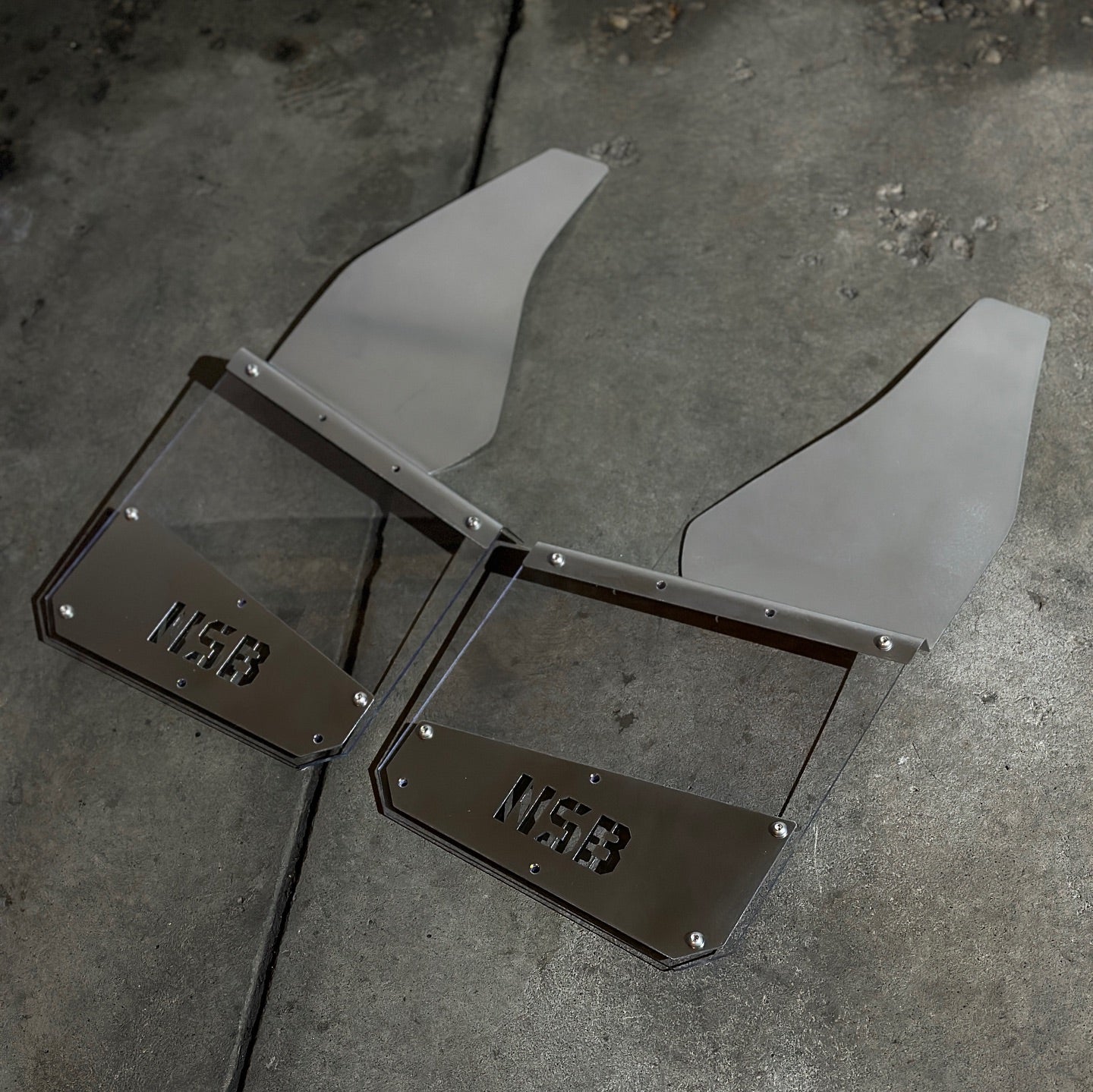 transparent_mud_flaps universal fitment with raw steel plates made in canada by NSB