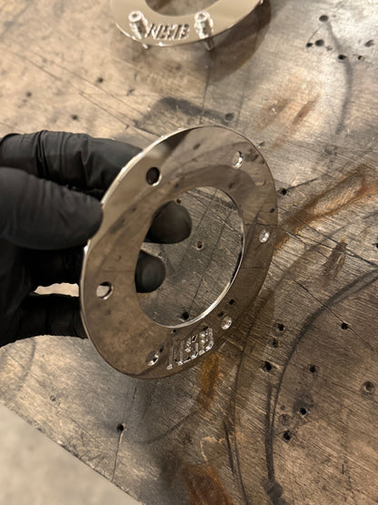 Northspec Built wastegate flange polished close up side view